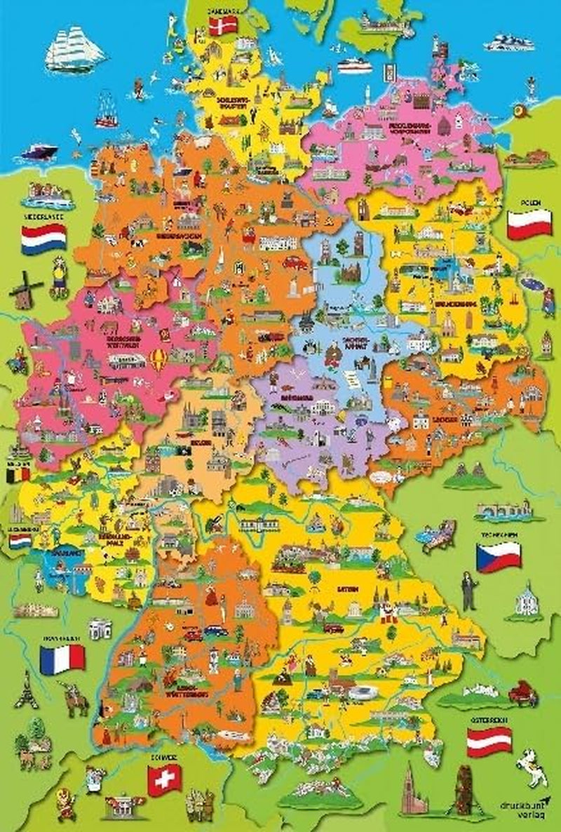 Deutschlandkarte mit Bildern (Puzzle für Kinder) Puzzle Naty Shop