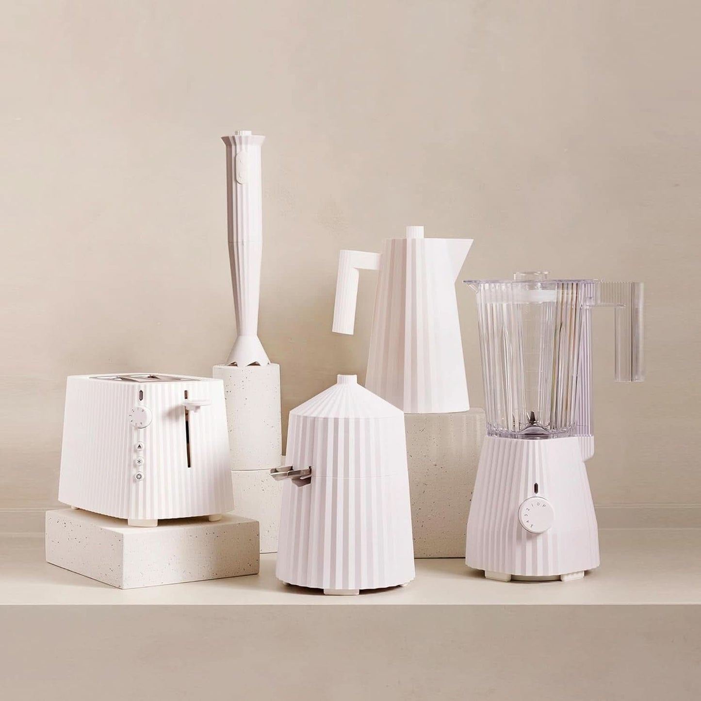 Alessi Plissé MDL09 W – Mixer mit graduierter Karaffe, thermoplastisches Harz, Kitchen Naty Shop