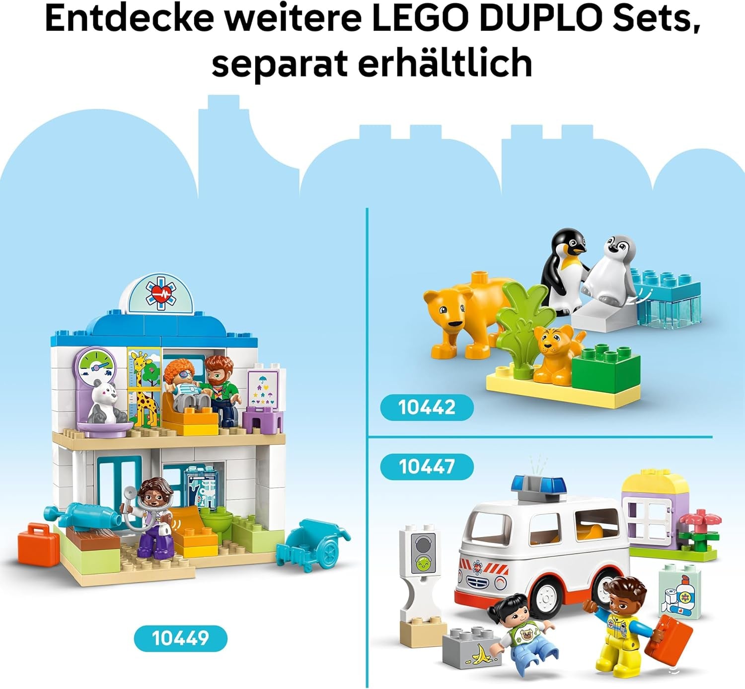 LEGO DUPLO Town Wild Animal Families 3-in-1-Set, Lernspielzeug für Kleinkinder mit Schildkröten, Tigern, Elefanten, Hirschen, Pandas, Set für Vorschulkinder ab 2 Jahren, Bauspielzeug mit Tierfiguren 10446 Bausets Beuche den LEGO-Store