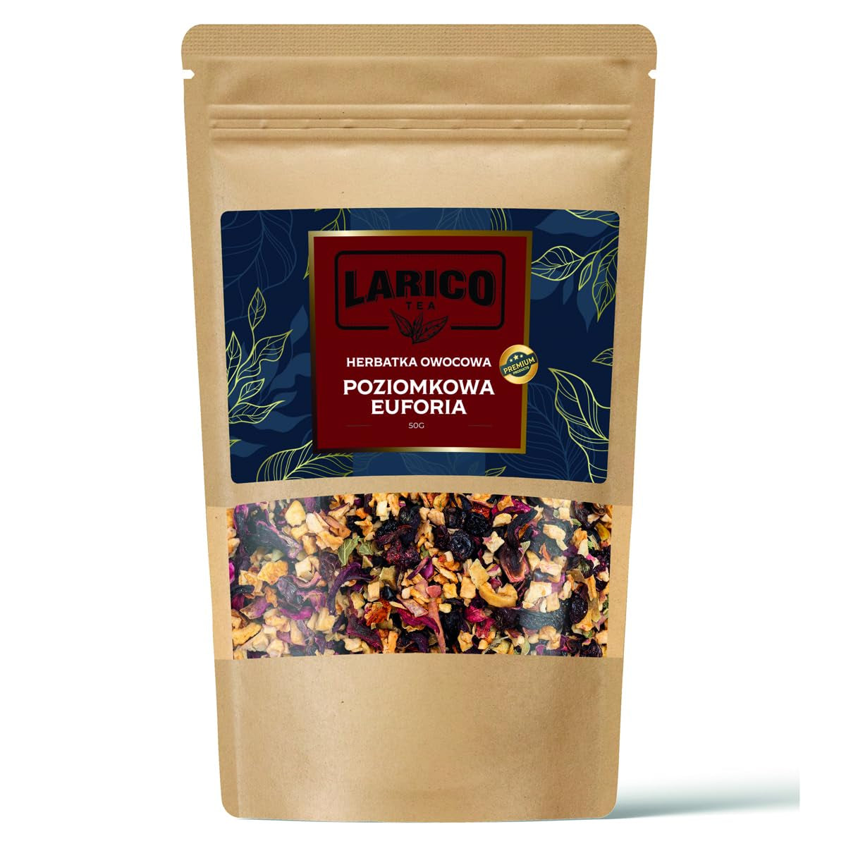 Larico Tea Natürlicher Früchtetee Früchtchen Mix Walderdbeeren Euphorie 50 g/Loser Tee in Spitzenqualität/Natürlicher loser Tee