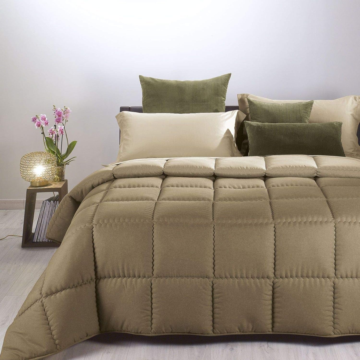 Caleffi moderne Bettdecke, Mikrofaser, Taupe, Doppelbett Bettdecken und Steppdecken Naty Shop Standardtitel