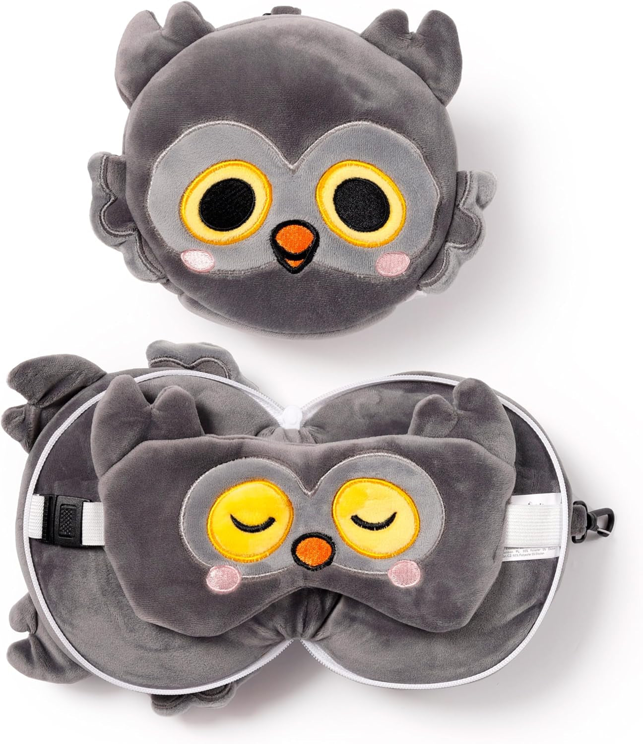 Relaxeazzz Masken-Reisekissen – Winston Owl – Niedliche Tier-Reisekissen Naty Shop Standardtitel