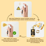 He-Ju Metallic Gold Flüssige Lebensmittelfarbe 25 ml, essbarer Glitzer für Getränke und Lebensmittel (Metallic Gold, 25 ml)