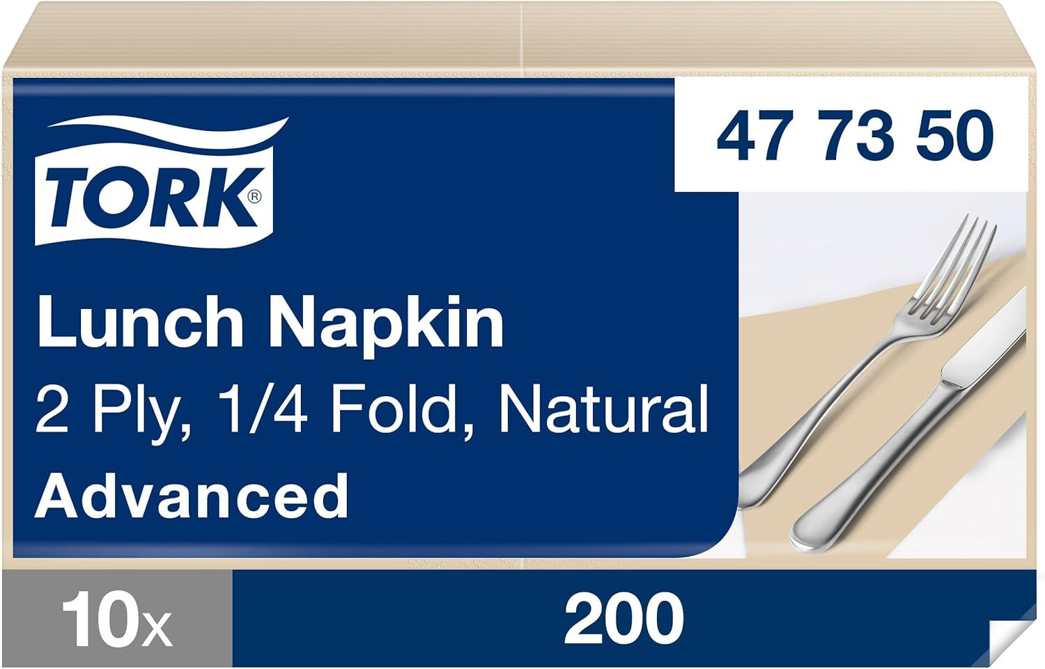 Tork Soft Lunch Serviette Weiß, 1/8 Falz, 3-lagig, 33 cm × 33 cm, 150 Servietten, 477416