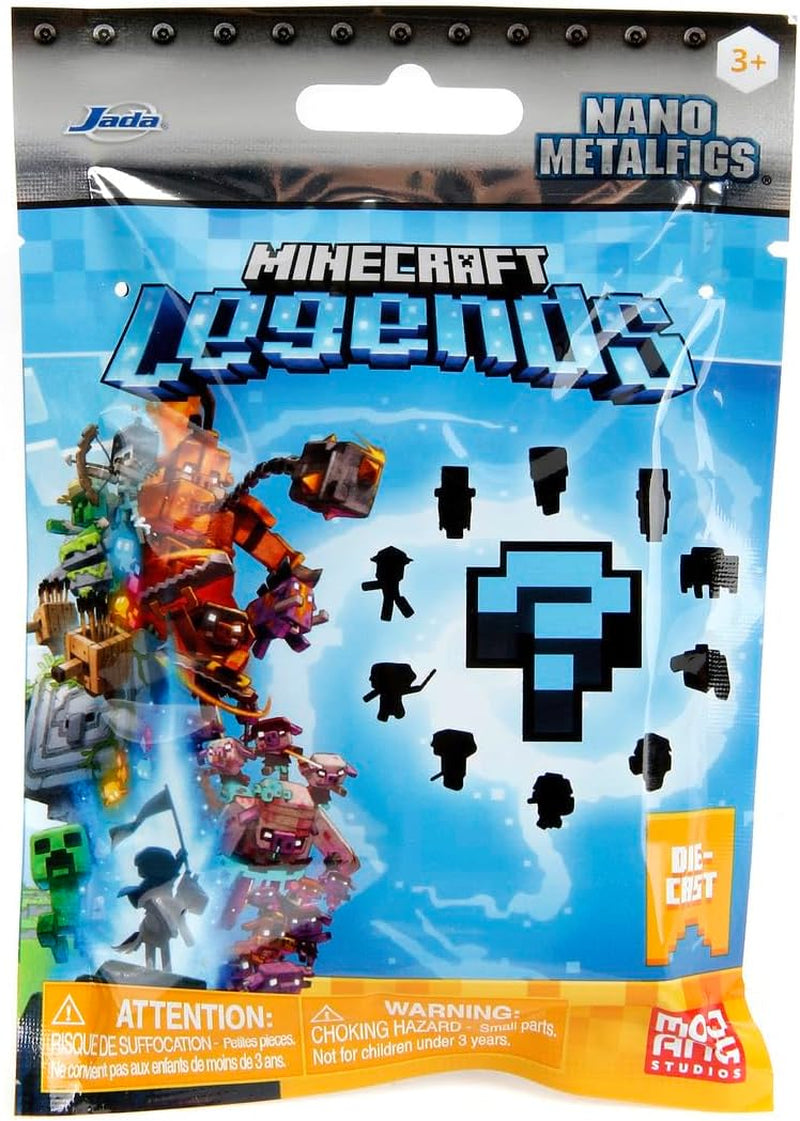 Jada Toys – Minecraft Blind Pack Nanofigs, Wave 2, Minecraft Legends Nano Metall-Sammelfigur, verschiedene Modelle, 4 cm, ab 3 Jahren, schwarz, Actionfiguren Naty Shop