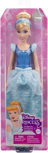 Bewegliche Mattel DISNEY Prinzessin Aschenputtel-Puppe mit glitzerndem Kleid, abnehmbaren Schuhen und Tiara, kämmbares Haar für Friseurspaß, ab 3 Jahren, HLW06 Naty Shop Dolls