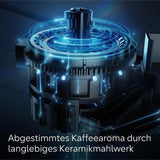 Siemens EQ700 Espressovollautomat, großer Farb-TFT-Bildschirm, 36 Heiß- und Kaltgetränke, Kaltbrühen, 2-Tassen-Funktion, App-Steuerung, automatisches Reinigungssystem, schwarzer Edelstahl, TQ717D03