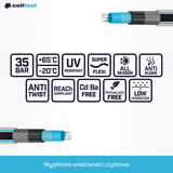 Gartenschlauch Cellfast MULTIFLEX PRO, langlebig, 6-lagig, ATS2-Strickgeflecht, UV- und algenbeständig, schwermetallfrei, Samttechnologie, 35 bar, -20/+65°C, 3/4", 30m