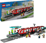 LEGO City Straßenbahn mit Bahnhof, Geschenkidee für Fahrzeugspielzeugfans ab 7 Jahren, mit 6 Minifiguren und einem Blindenhund zum Rollenspiel, Bauspielzeug 60423 Bausets Besuche den LEGO-Store Standardtitel