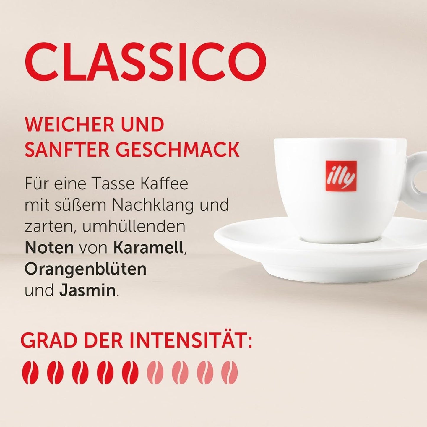 illy, Kompatible Aluminium-Kaffeekapseln CLASSICO, 100 % Arabica mit Noten von Orangenblüten und Jasmin, süßer Geschmack und süßer Nachgeschmack, 10 Packungen à 10 Kapseln (insgesamt 100)