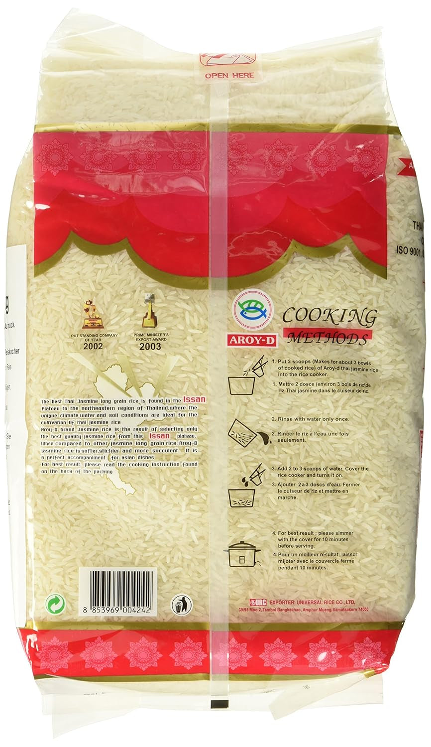 Aroy-D Duftreis, Langkornreis 100 %, 1 Packung (1 x 5 kg)