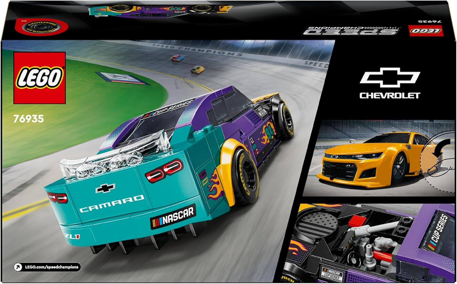 LEGO Speed Champions NASCAR Next Gen Chevrolet Camaro ZL1 Spielzeugauto; Rennwagen-Bau- und Spielset; Geschenk für Jungen und Mädchen ab 9 Jahren. 76935 Bausets. Besuchen Sie den LEGO-Store