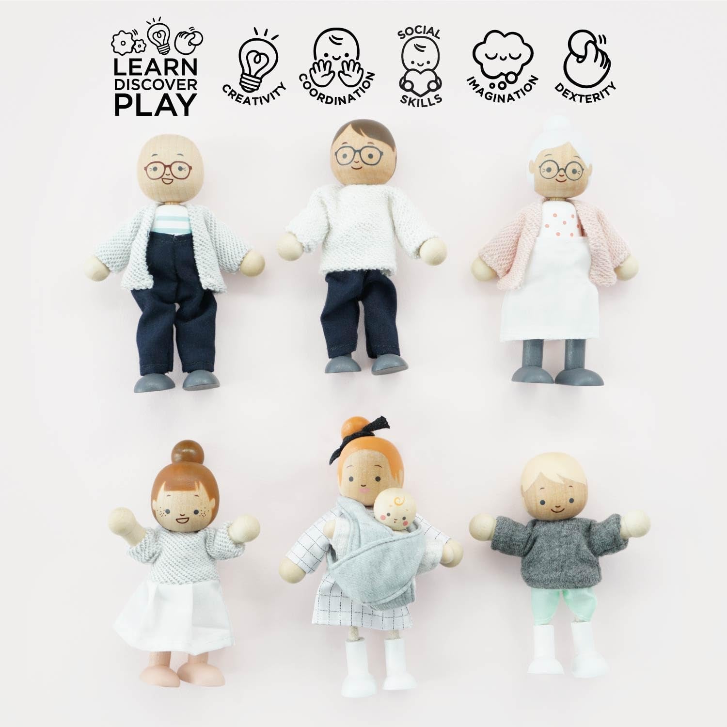 – My Doll Family Puppenhaus-Spielset aus Holz | Daisylane Puppenhaus-Zubehörsets für Mädchen – Geeignet für Kinder ab 3 Jahren P053