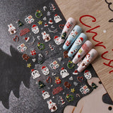 Weihnachts-3D-Nagelaufkleber, 4 Bögen, 5D-Nagelaufkleber, stereoskopische Nagelaufkleber, Dekorationen, Nageldesign-Zubehör