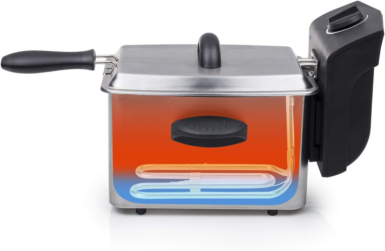Tristar-Edelstahlfritteuse – mit 2 Liter Fassungsvermögen, Kaltzonenfunktion und einstellbarem Thermostat bis 190 °C, FR-6919, Silber Appliances Naty Shop