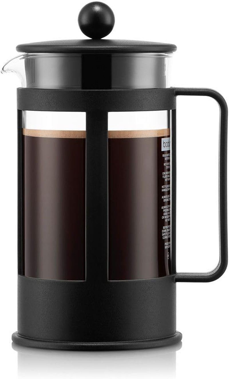 Bodum Kenya Kaffeemaschine – 350 ml/3 Tassen – manuelle French Press aus Borosilikatglas und Edelstahl – spülmaschinenfest – hergestellt in Portugal