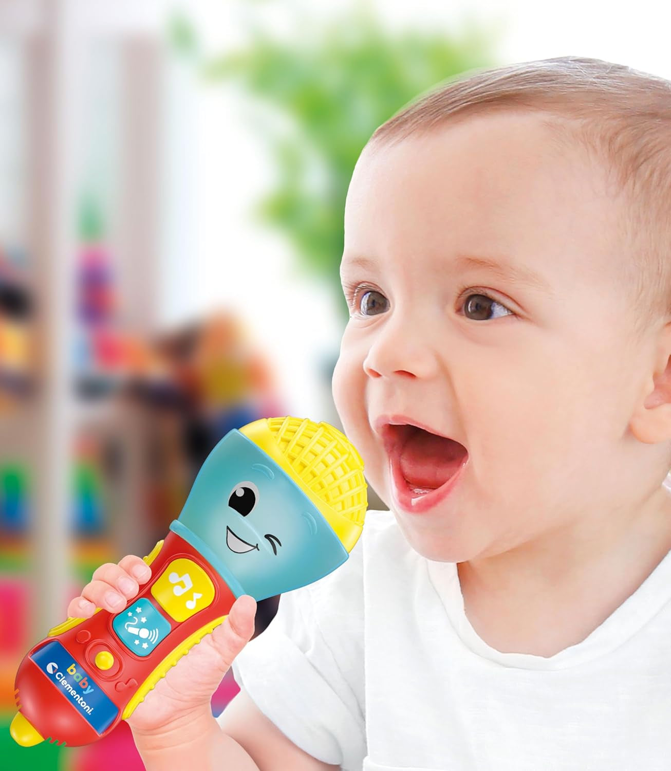 Clementoni – Baby-Mikrofon, elektronisches Musikspiel für die frühe Kindheit, Spielzeug 10–36 Monate, Aktivitätscenter mit Licht und Geräuschen, 17931 Babyspielzeug Naty Shop