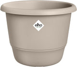 elho Amiga Round 47 – Blumentöpfe für den Innen- und Außenbereich – 100 % recycelter Kunststoff – Ø 47,0 x H 35,3 cm – Beige/Pilzbeige