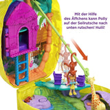 Polly Pocket GKJ64 – Tragbare Ananas-Taschenbox mit 8 lustigen Funktionen, Polly- und Purple-Puppen, 2 Zubehörteilen und Aufkleberbogen; Spielzeug für Kinder ab 4 Jahren Papusi Naty Shop