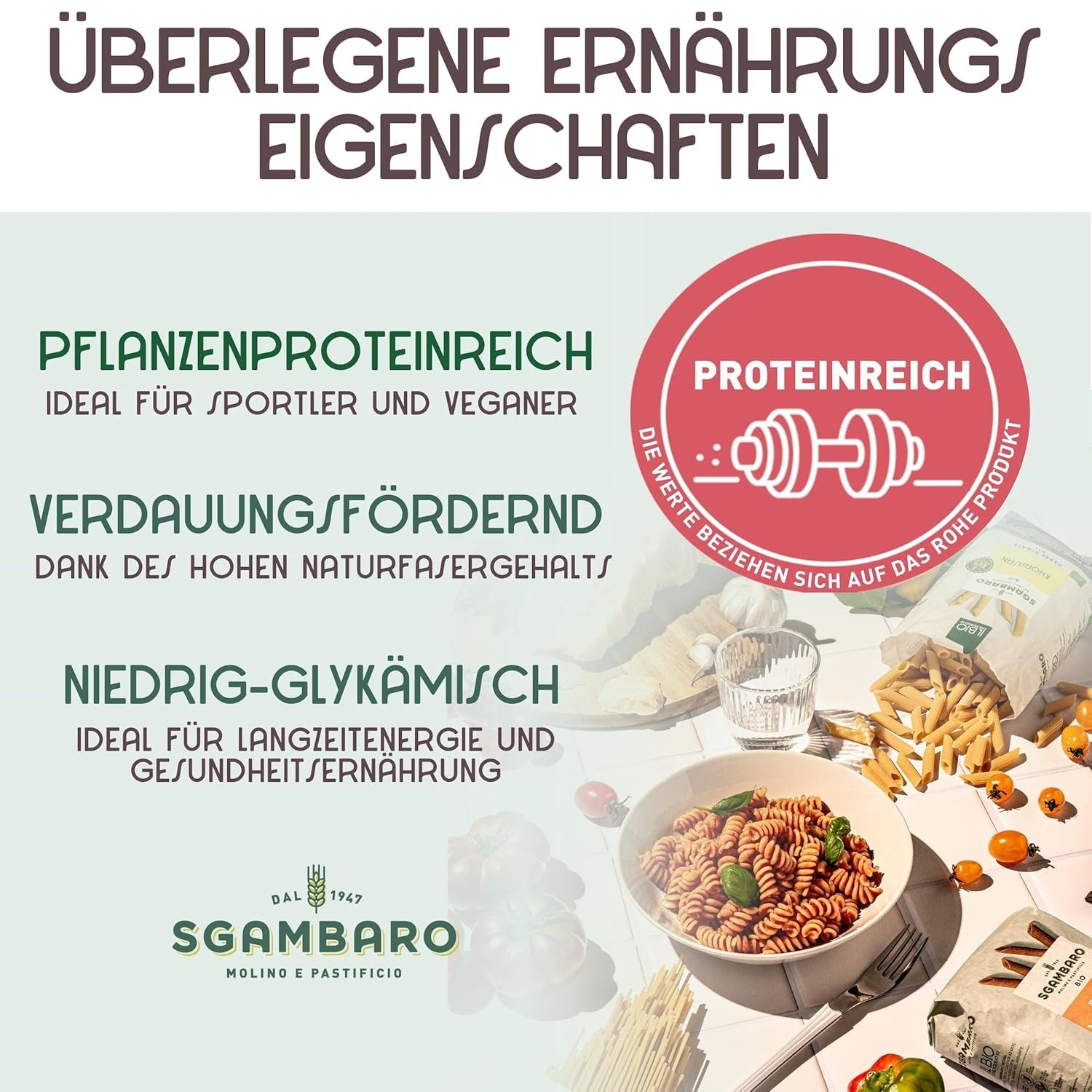 Bio-Nudeln Trivelline N.47 – 500 g mit Dinkelmehl, Linsenmehl und Quinoamehl – ​​Reich an Proteinen, Ballaststoff- und Proteinquelle