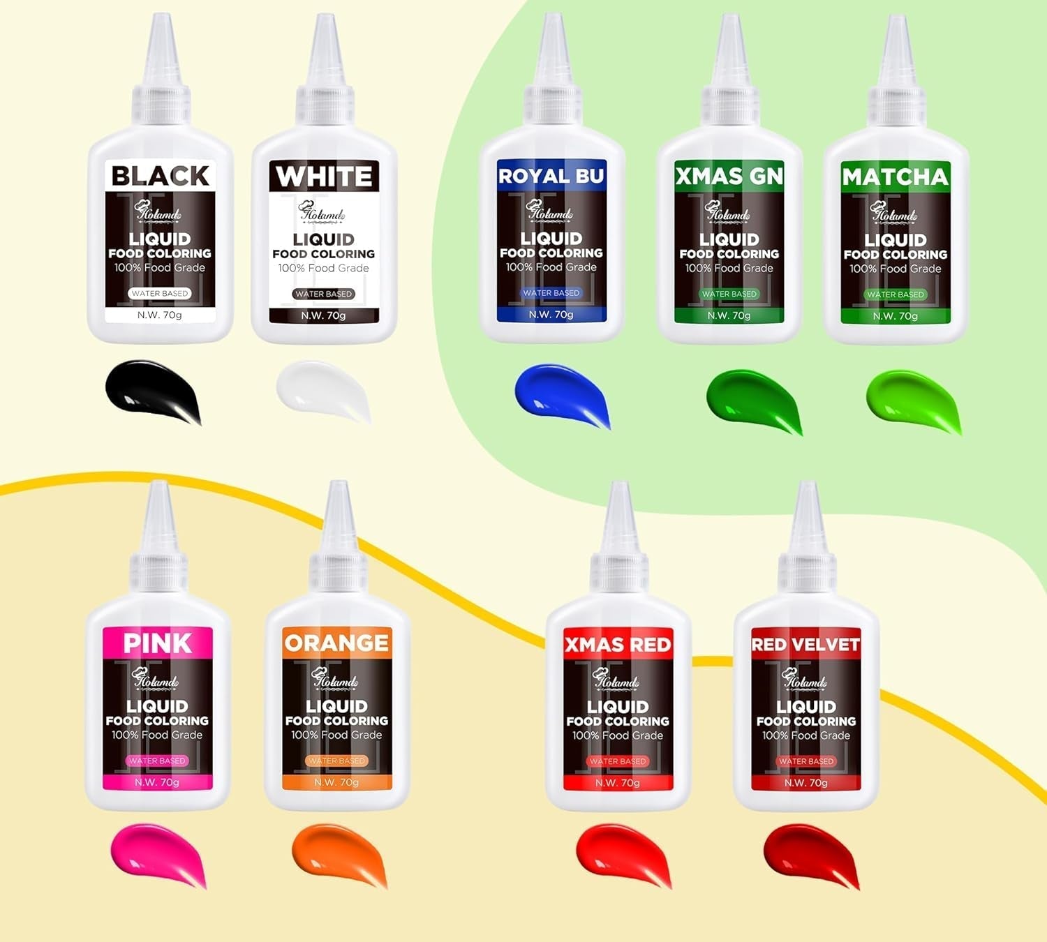 Flüssige Lebensmittelfarbe, Red Velvet Lebensmittelfarben-Set zum Backen von Kuchen, Makronen, Keksen, Lebensmittelfarbe zum Dekorieren von Kuchen, Flüssigkeit zum Färben von Getränken (70 g x 3)