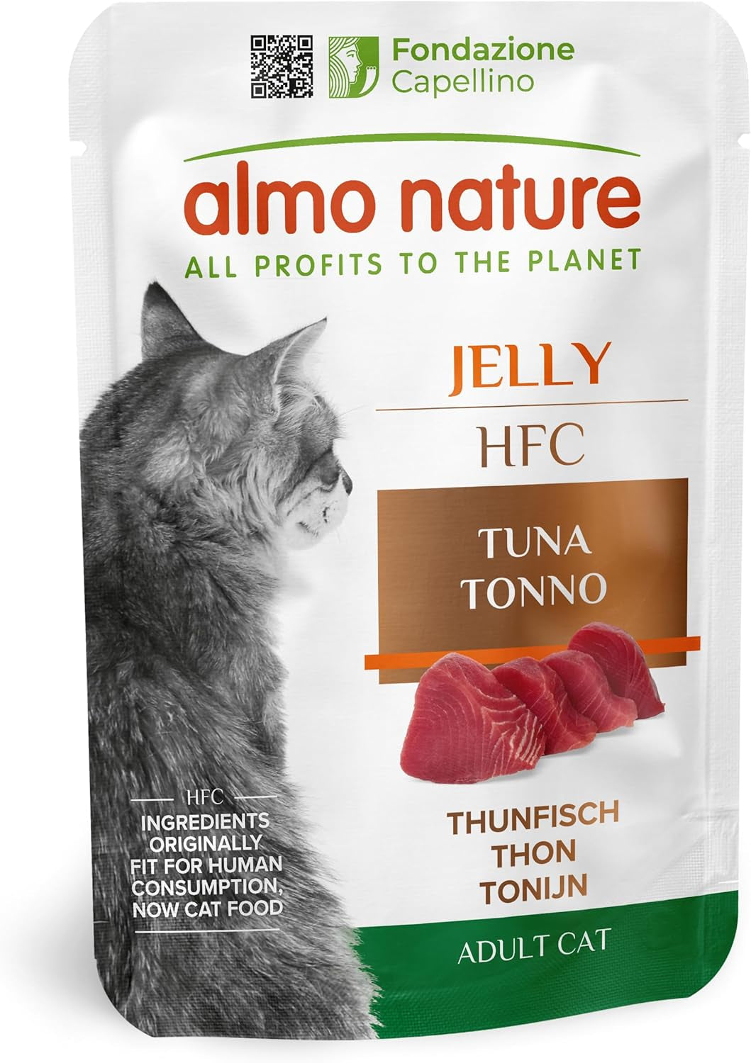 Almo Nature HFC Jelly Nassfutter für Katzen – mit Thunfisch, 24er Packung (24 x 55 g)