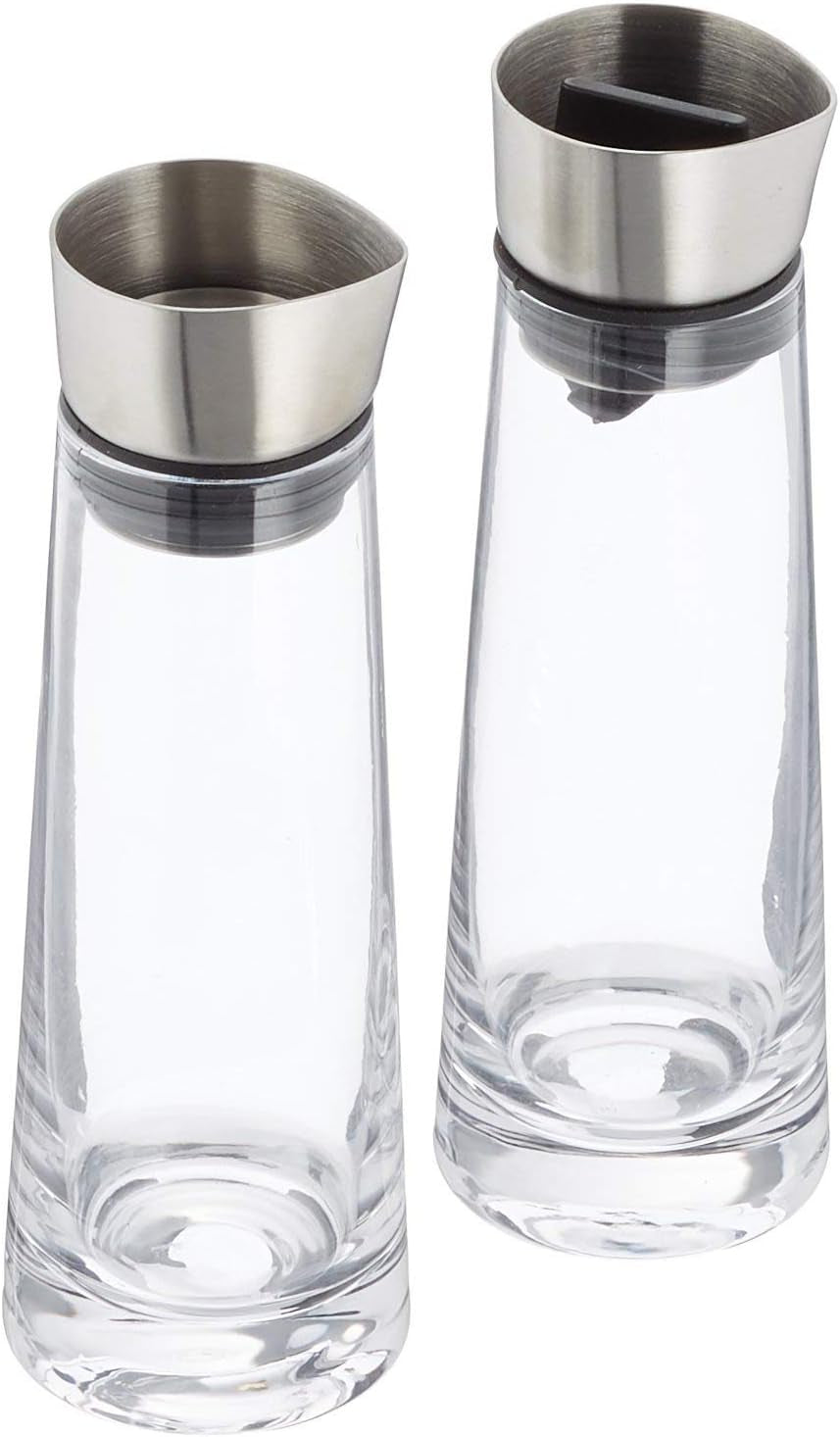 blomus -MACCHIATO- Zucker- und Sahneset aus Glas, Fassungsvermögen 180 ml, Edelstahldeckel, für Tee und Kaffee, hochwertige Verarbeitung, exklusive Optik (H/B/T: 17 x 5,4 x 5,4 cm, Transparent, 63510)