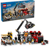LEGO City Schrottplatz mit Autos – Spielzeug mit Schrottpresse und Kran, 2 Spielzeugautos, 4 Arbeiter-Minifiguren und Bürogebäude – Geburtstagsgeschenke für Jungen und Mädchen ab 8 Jahren 60472 Bausätze Beuche den LEGO-Store Standardtitel