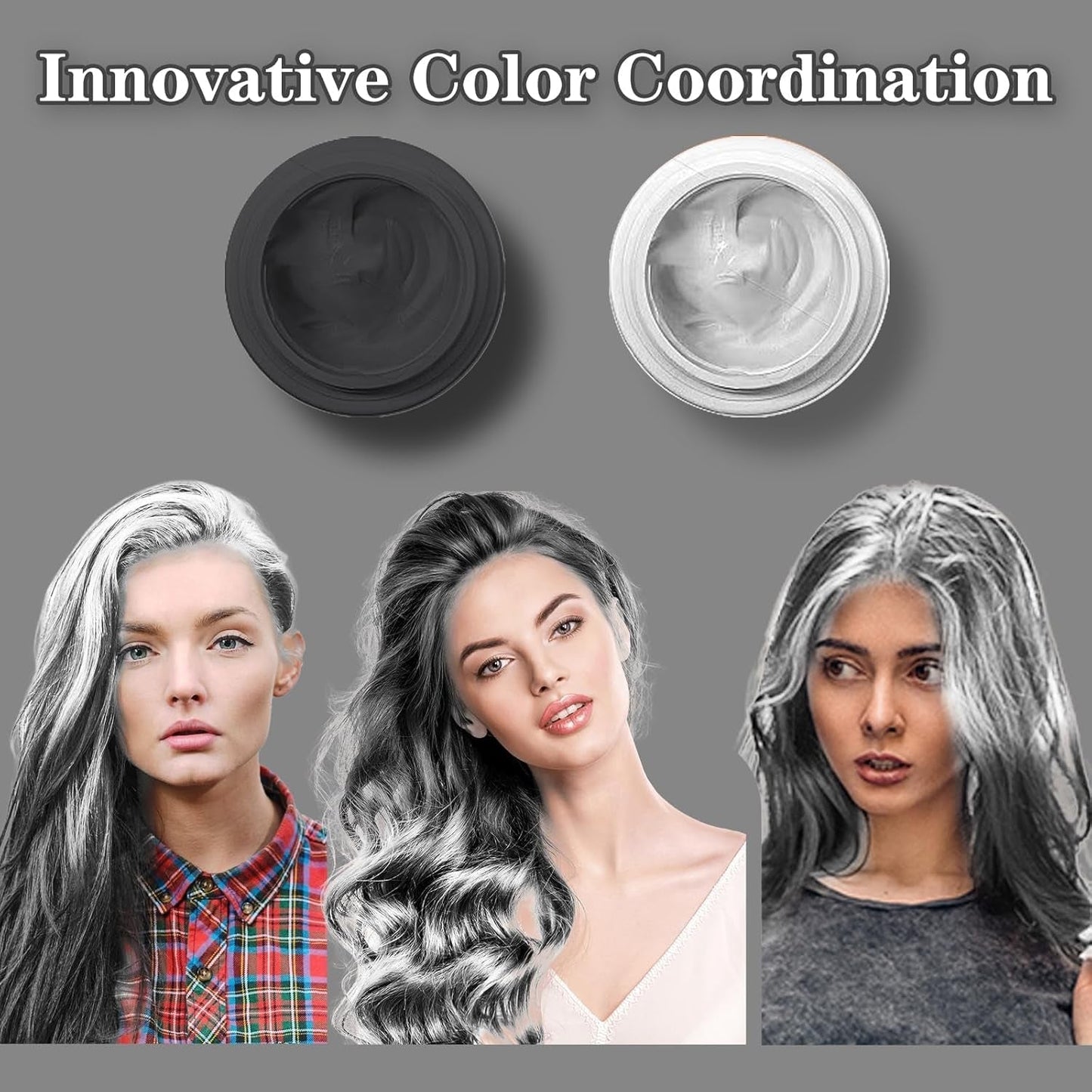 COLAYERIST Temporäre, waschbare schwarze Haarfarbe, Haarfärbewachs für Männer und Frauen, Haarwimperntusche für Party oder Cosplay, schmutzfreie Haarfärbeprodukte, Haarfärbemittel, Naty Shop