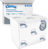 Kleenex Einzelblatt-Toilettenpapier 8408, 2-lagiges Toilettenpapier in Großpackungen, hergestellt aus FSC-zertifiziertem Papier, 36 Packungen x 200 Blatt (7.200 Blatt)