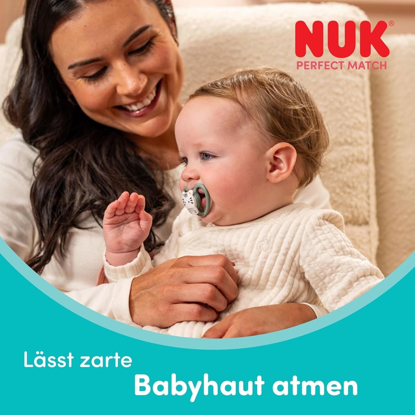 NUK Perfect Match Luftschnuller für Babys | 6-18 Monate | Kieferorthopädische Schnuller, die die Luftzirkulation fördern und durch Speichel verursachte Hautausschläge verhindern | 95 % Akzeptanz bei Babys** | Disney Mickey Mouse | 2 Stück