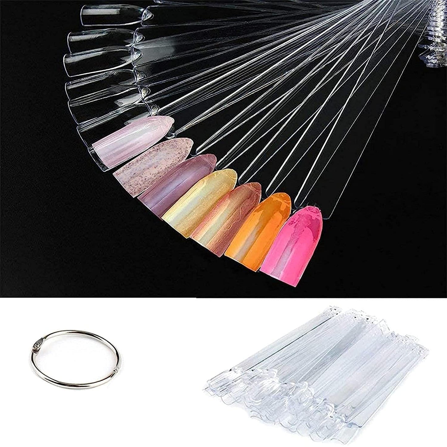 Nageldisplay, 40 Stäbchen künstlicher Nagellack, Kapseln, praktischer Fächer, Nail Art