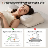 Homyrium Ergonomisches Nackenkissen Orthopädisches Kissen Memory Foam Nackenstützkissen Anti-Schnarch-Kissen Seitenschläfer Rücken Bauchkissen Grau Orthopädische Nackenkissen Naty Shop
