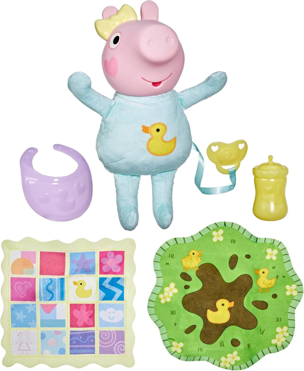Peppa Pig 28 cm Evie Interaktive Puppe mit 20 Geräuschen und vielen Funktionen, Spielzeugset für Kinder ab 3 Jahren
