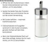 Tescoma Glasstreuer, gebürsteter Edelstahl, ideal für weißen/braunen Zucker, 225 ml