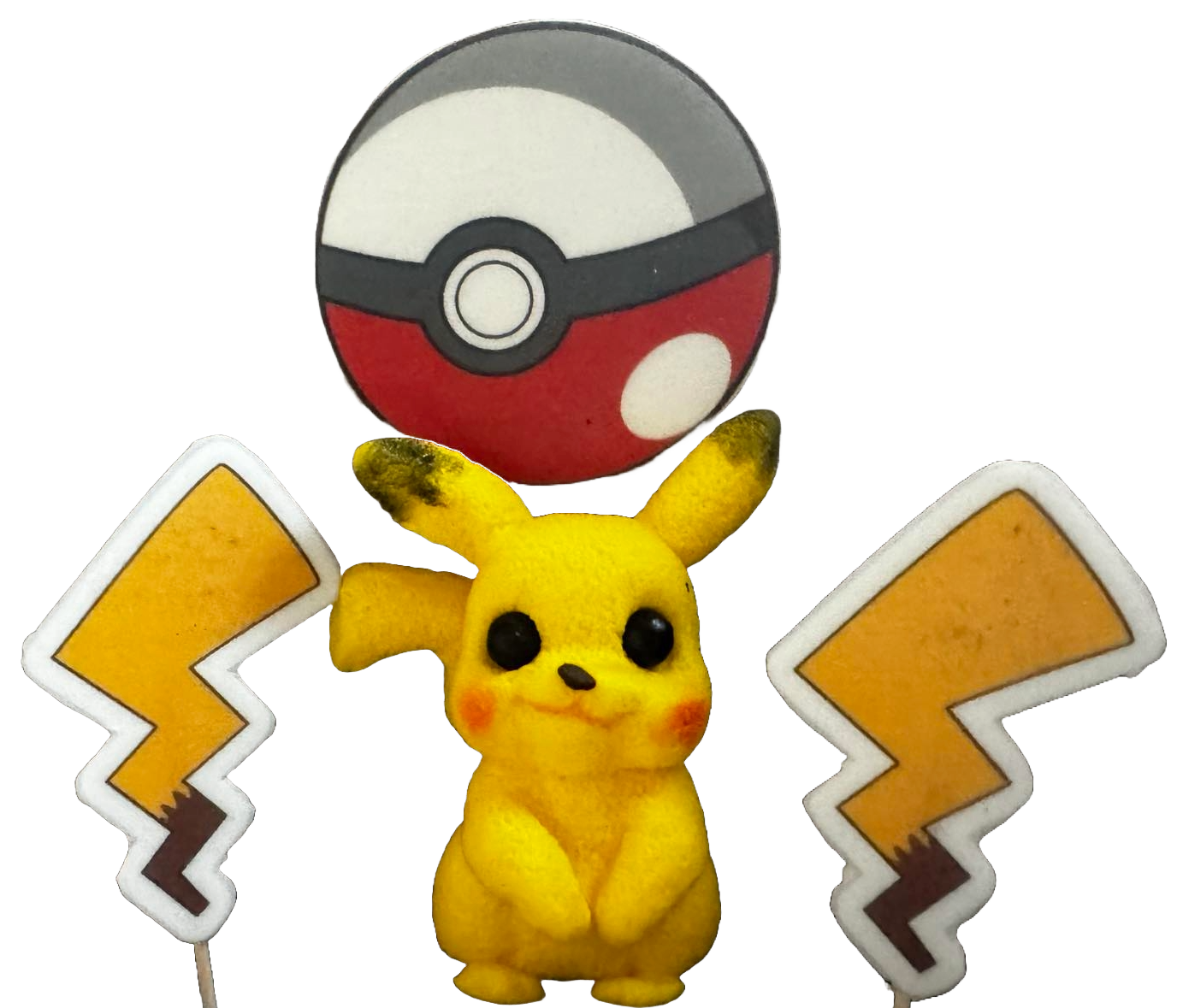 Set mit 4 essbaren Dekorationen aus Zuckerpaste, Pikachu-Dekorationen aus Zuckerpaste, Naty Shop
