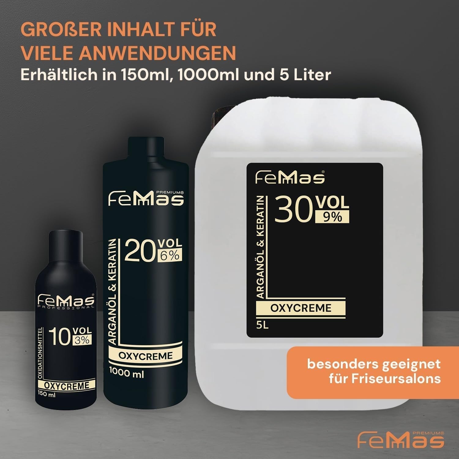 FemMas Oxycreme in 6% 1000 ml I Oxidationsmittel zum Haarfärben und Färben I Einfache Anwendung und optimale Fixierung I Entwickler für gleichmäßige Ergebnisse in Salonqualität I Entwickler zum Haarfärben Haarfärbemittel Naty Shop