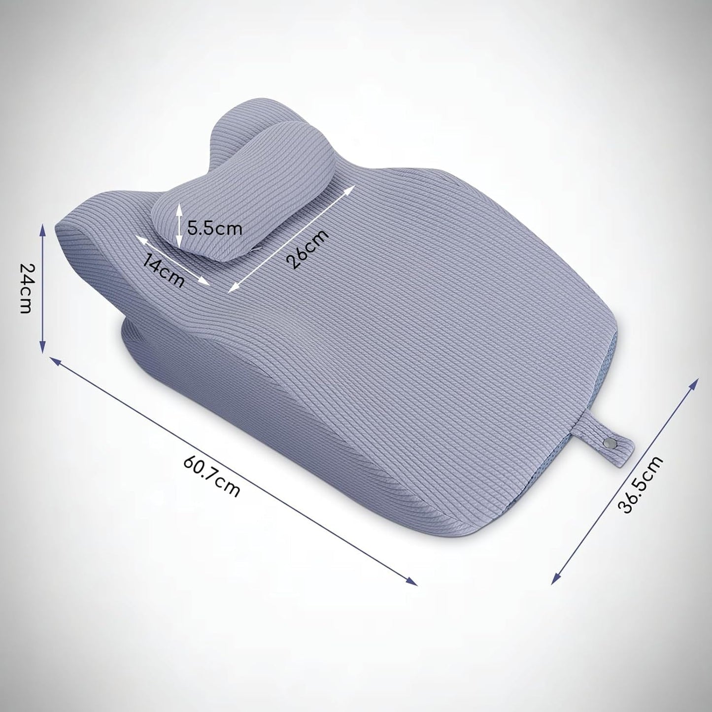 Lesekissen für Bett und Sofa, Federkissen, Bettkissen aus Memory-Schaum, Seitenschläferkissen, ergonomisches Rückenstützkissen zum Lesen und Fernsehen