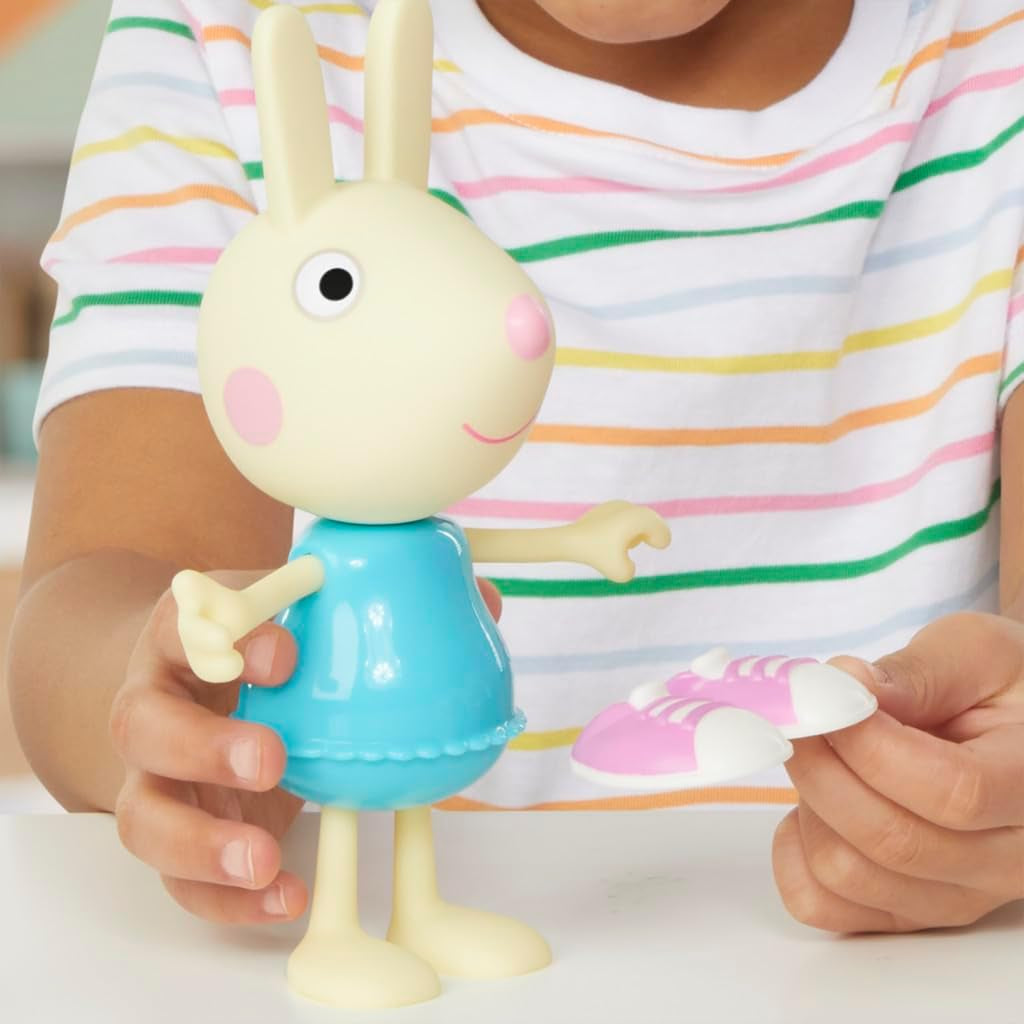 Peppa Wutz Luisa Löffel – lustige Anziehfigur, 15 cm große Mädchenpuppe mit Anziehzubehör und Kleidung, interaktives Spielzeugset für Kleinkinder ab 3 Jahren