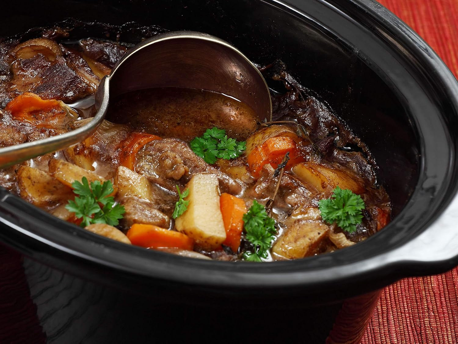 Beper BC.510 Slow Cooker, 280 W, 4,5 Liter, Keramikglas, Schwarz und Stahl Slow Cooker Naty Shop