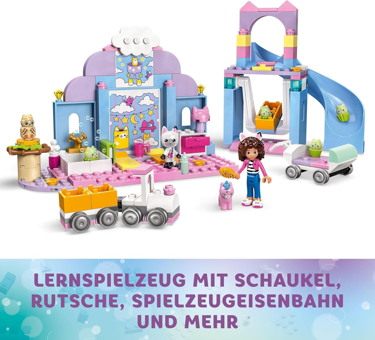 LEGO 4+ Gabbys Puppenhaus Gabbys kleine Kätzchenohren Rollenspieltier-Set Kinderspielzeug mit Rutsche und Figuren Geschenk für Mädchen und Jungen Kreatives Spielspielzeug 10796 Bausätze Beuche den LEGO-Store
