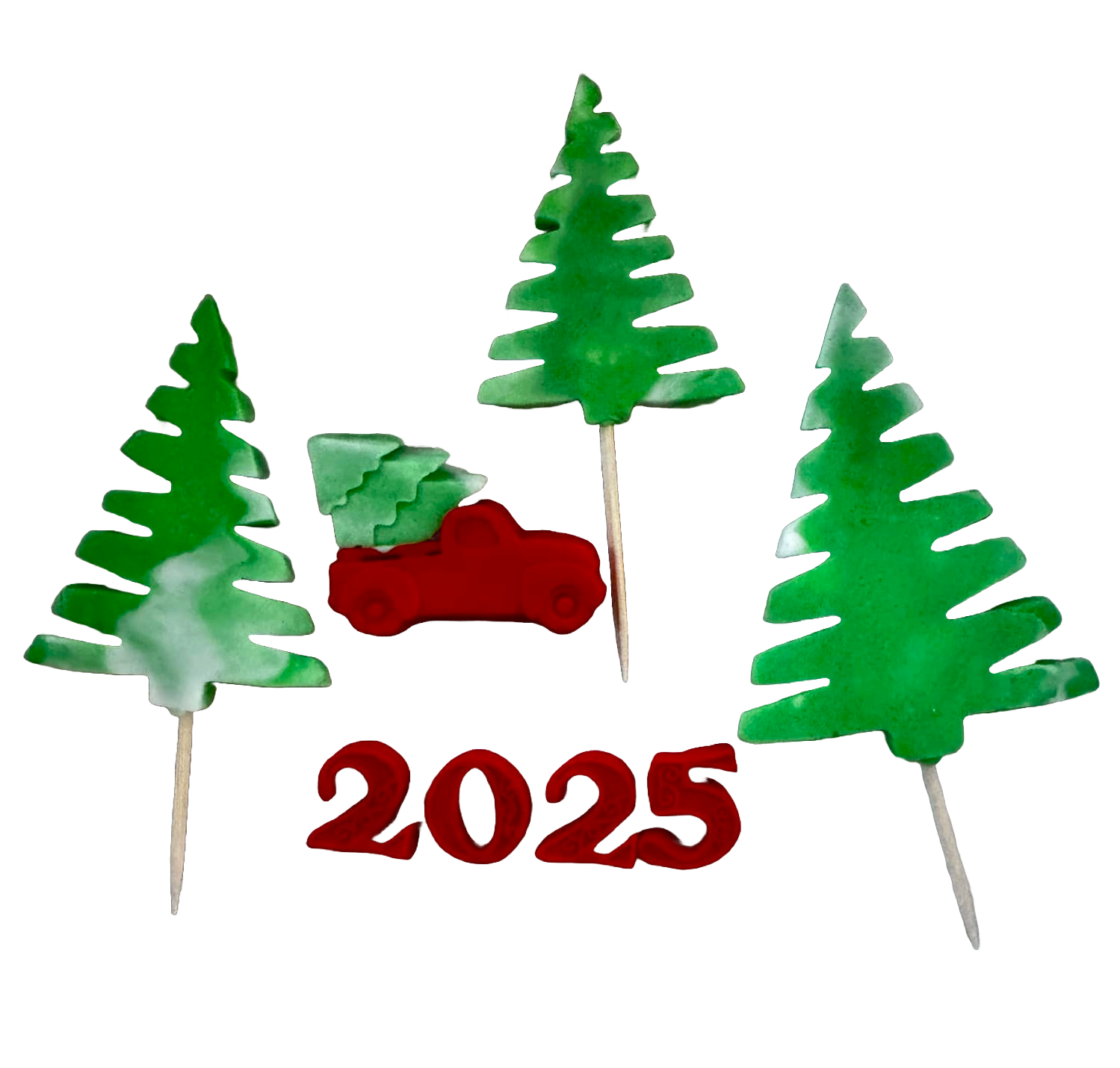 Set mit 5 essbaren Dekorationen aus Zuckerpaste, Happy Birthday, 2025 Dekorationen aus Zuckerpaste Naty Shop