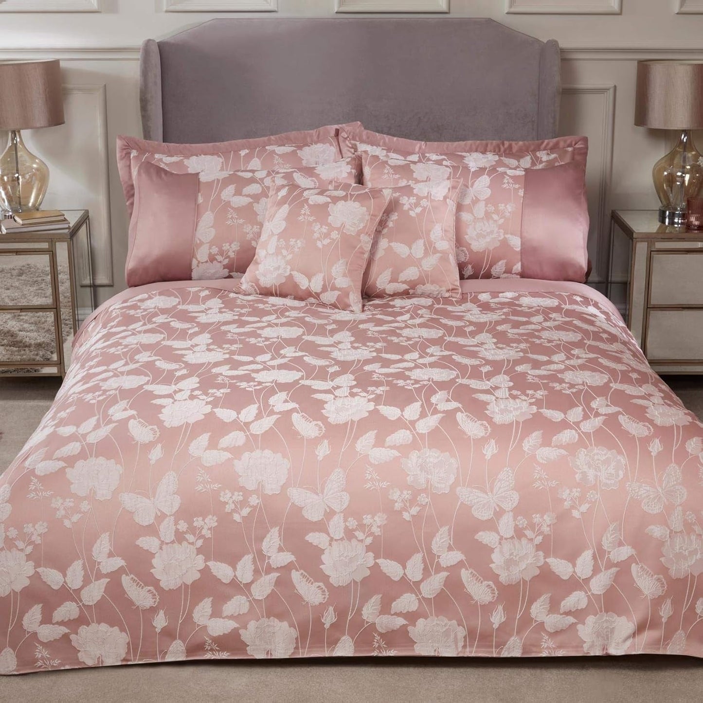 Emma Barclay Butterfly Meadow King-Bettdecke, 100 % Polyester, Creme Naty Shop Bettdecken und Bettdecken Blush Pink King Size