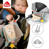Fehn Soft-Bilderbuch Bruno – Softbuch für Babys aus Stoff mit Tiermotiven – Spielzeugbuch aus Stoff zum Aufhängen für Kinderwagen und Autositze – Buch mit Böllern für Babys und Kinder ab 0+ Monaten Babyspielzeug Naty Shop