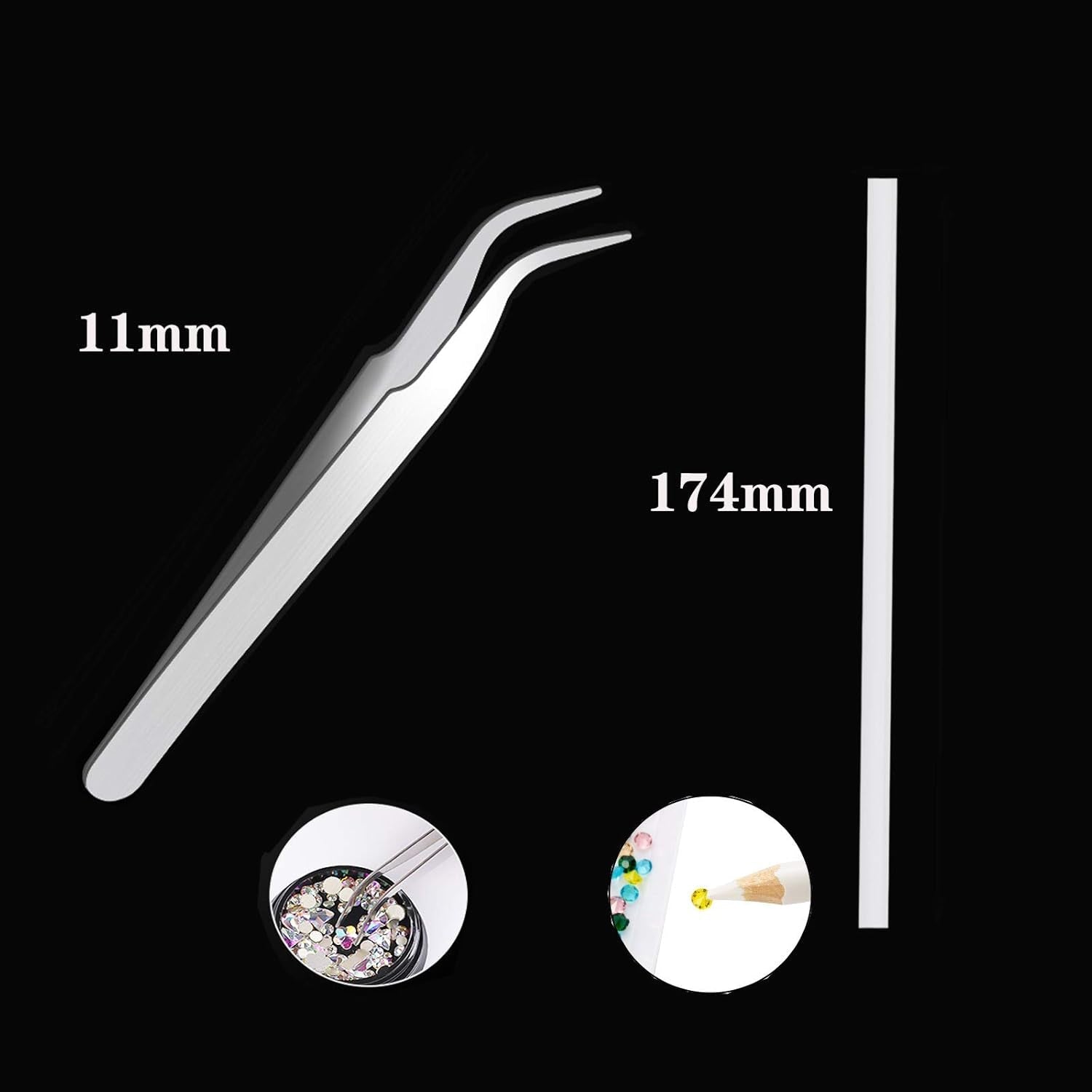10 Boxen Nagel-Strasssteine-Set, multifunktionales Zubehör mit 1 Pinzette, dekorative Diamanten, Kristalle, Perlen, Edelsteine, bunt, gemischt, Pferdeaugen, metallische Steine, für DIY-Nagelkunst-Dekorationen