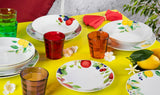 Excelsa Lemon Geschirrset, 18-teilig, Porzellan, Weiß/Zitrone