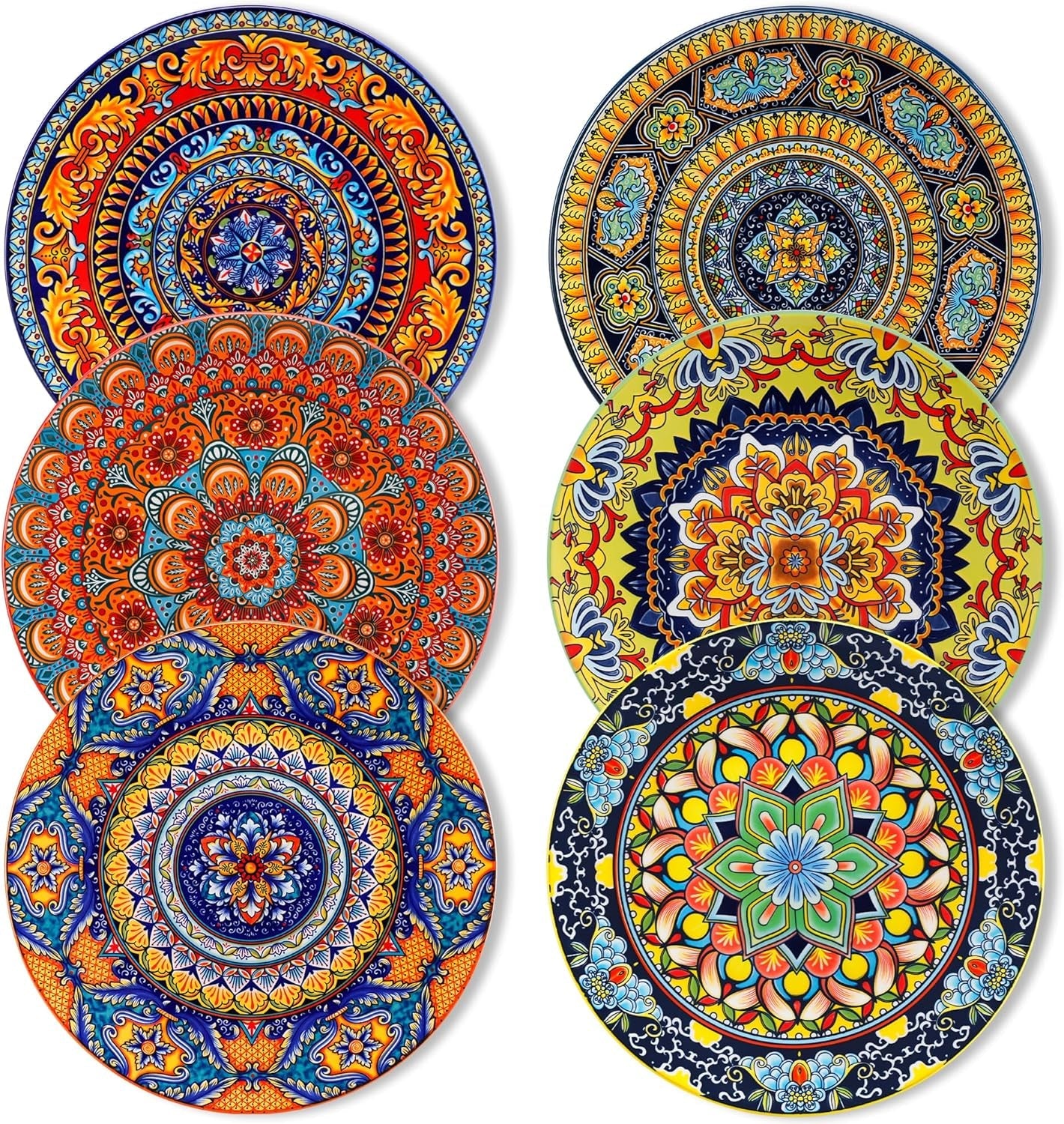 Speiseteller-Set für 6 Personen, vancasso KRVI Teller-Set für 6 Personen, Teller-Set Ø 27 cm, spülmaschinen- und mikrowellengeeignet, Pastateller, Frühstücksteller, Kuchenteller