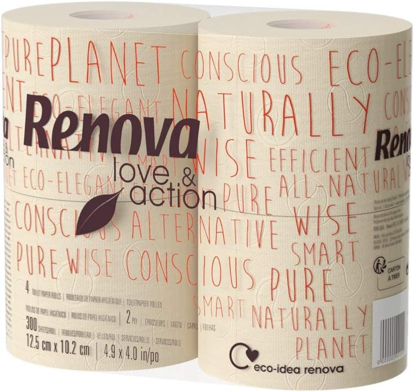 Toilettenpapier Renova Eco Love & Action, 4 Stück