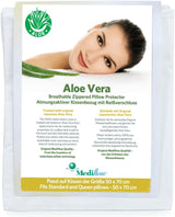 Mediflow Aloe Vera Kissenbezug, Kissenschutz, Baumwolle, weiß, 40 x 80 cm Naty Shop Standardkissen 50 x 70 cm