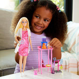 Barbie-Wissenschaftlerpuppe und Zubehör mit modischer blonder Puppe, Labortisch, Mikroskop, Farbwechselbecher und Petrischale, JCR70